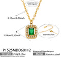 Gold Stainless Halo Zircon Pendant Necklaces And Studs view 9