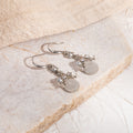 Gold and Silver Clear Accent Round Disc Hook Earrings view 4