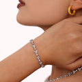 Triangle Cluster Zircon Stainless Steel Bracelets Gold Steel view 3