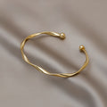 Twisted Metal Open Cuff Bracelet In Four Polished Colors view 4