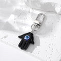 Silver Tone Resin Hamsa Evil Eye Clip Keychains in Nine Colors view 3