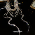 Silver Rhinestone Tassel Choker Necklaces Three Styles view 2