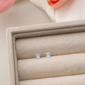 Clear Round Zircon Screw Back Stud Earrings Three Sizes view 3
