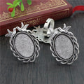 Ornate Oval Bird Frame Adjustable Ring Bezel Settings view 3