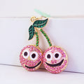 Rhinestone Smiling Cherry Keychain, Pink, Blue, Red, or Random Color view 6
