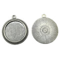 Braided-Rim Round Bezel Pendant Trays in Two Finishes view 2