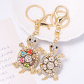 Rhinestone Turtle Keychain Gold Clasp Multicolor Clear Options view 2