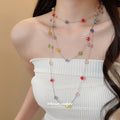Multicolor Crystal Bead Silver Necklace Bracelet Styles view 3