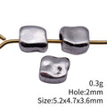 Antique Silver Hammered Irregular Square Spacer Bead view 3