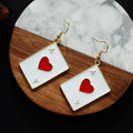 Gold Tone Enamel Playing Card Hook Earrings in Three Designs view 6