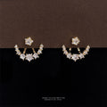 Gold Star Crescent Moon Dual Wear CZ Jacket Earrings view 4