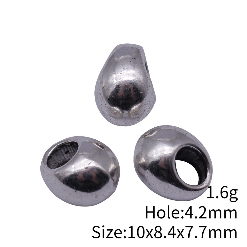 10x8.4x7.7mm/9.4x7.7x7.2mm Antique Silver Zinc Alloy Smooth Egg Shape Spacer Beads for Bracelet Jewelry Making