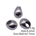 Two Size Smooth Egg Shaped Large Hole Bead Metal Jewelry Making Component view 5