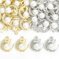 Pearl Dolphin Crystal Metal Jewelry Charms, 2 Finishes view 4