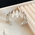 Irregular Geometric Open Cuff Bangles Gold Silver Metal view 7