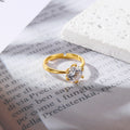 Gold Tone Solitaire Crystal Adjustable Rings in Nine Colors view 11