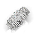 Silver Tone Baguette Crystal Geometric Band Ring view 1