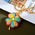 Rainbow Four Leaf Clover Keychains in Five Colors plus Assorted Option view 1