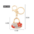 Rhinestone Mini Handbag Keychain Metal Flower Pendant Charm view 4