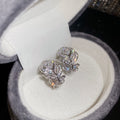 Silver Leaf Zircon Open Ring And Ear Clips 2 Styles view 7