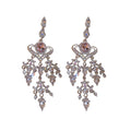 Pink Crystal Chandelier Earrings in Pierced and Clip On Styles view 5