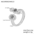 Open Ring Balls And Pavé Discs Czech Diamond Gold Steel view 7