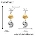 Nautilus Shell and Starfish Drop Earrings in Four Marine Styles view 9