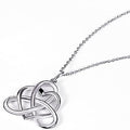 Silver Openwork Celtic Heart Knot Pendant Necklace view 3