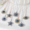 Turkish Evil Eye Rhinestone Pendant Necklaces Gold Silver 8 Styles view 1