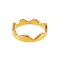 Wave Band Ring Gold Black Steel Minimal Sizes 6 7 8 view 5