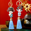 Peking Opera Huadan and Wusheng Tassel Keychains in Three Colors view 3