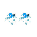 Floral Wire Hoop Earrings with Beaded Sprays in Two Colors view 5