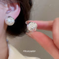 Textured Square And Round Clip On Earrings In Three Styles view 3
