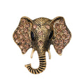 Black Silver Tone Elephant Crystal Two Designs Metal Brooch Pin view 6