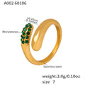 Open Bypass Rhinestone Tip Ring Pink Green White Tones view 11
