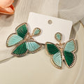 Four Color Thread-Wrapped Butterfly Statement Earrings view 4