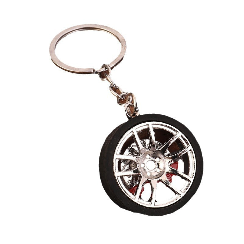 Car Brake Caliper Wheel Rim Metal Keychain Accessory
