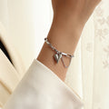 Gold Steel Heart Charm Paperclip Chain Necklace Bracelet view 8