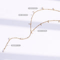Gold Y Lariat Necklace with Freshwater Pearl Drops view 4