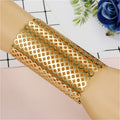 Gold Tone Wide Openwork Cuff Bracelets in Nine Geometric Designs view 4