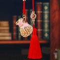 Jeweled Treasure Bag Car Hangers in Five Color Treatments with Red Tassels view 2