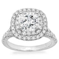 Round Cluster Halo Crystal Ring in Polished Metal Jewelry view 6