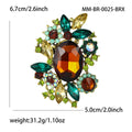 Oval Crystal Cluster Brooch with Faceted Stones for Jackets and Scarves view 7