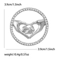 Hands Forming Heart Brooch in Crystal Ring in Two Finishes view 7