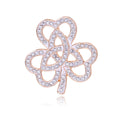 Green Three Leaf Clover Openwork Crystal Two Designs Metal Brooch Pin view 6