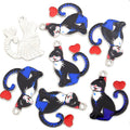 Enamel-Look Gold Silver Heart Alloy Jewelry Pendants in 10 Styles view 7