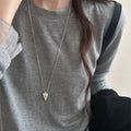 Pointed Heart Pendant Necklace in Gold and Silver Tones view 3
