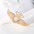 Gold Tone Silver Tone Angel Wing Crystal Metal Brooch Pin view 3