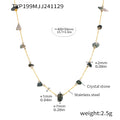 Green Crystal Chip Station Necklace Bracelet Gold Chain view 7