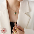 Melting Heart Pendant Necklace Pink Or Green Crystal Stones view 3